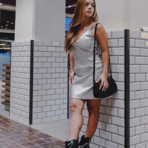 Vestido Plateado Corto