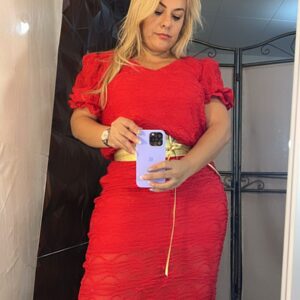 Vestido Rojo Licra Forrado