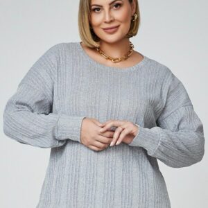 Blusa de Manga Larga con Textura Canalé