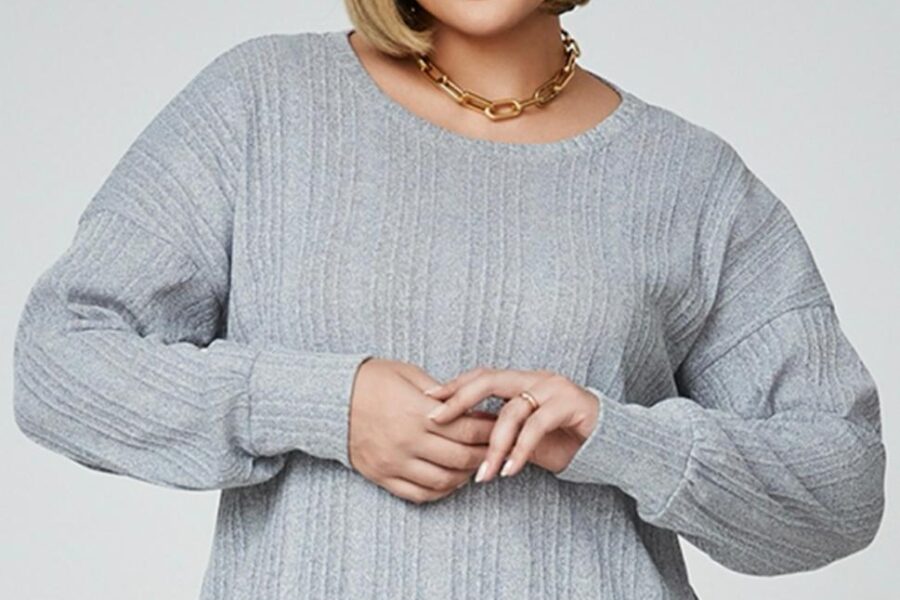 Blusa de Manga Larga con Textura Canalé