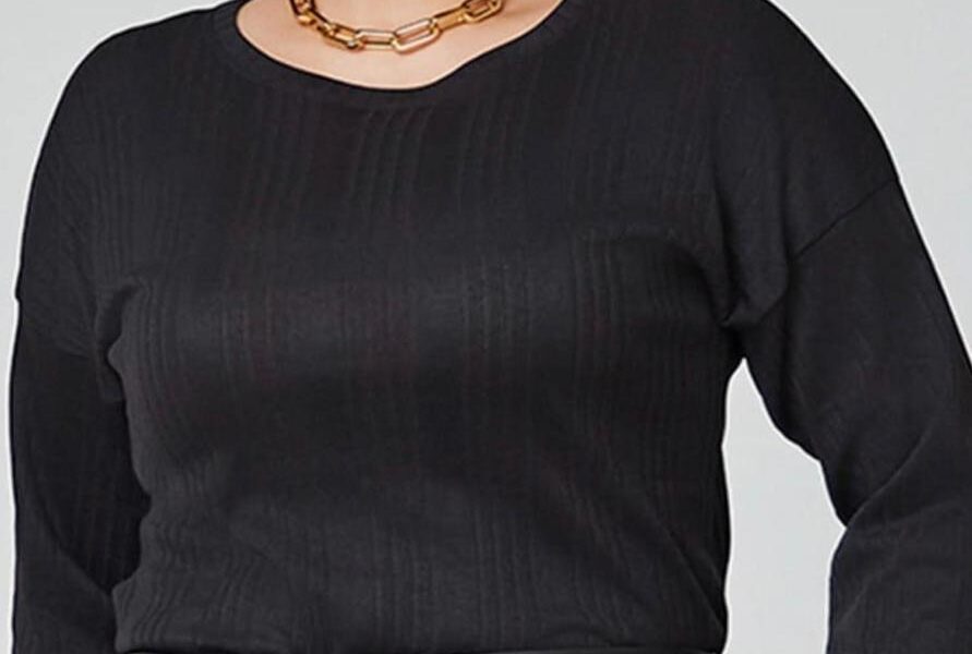 Blusa de Manga Larga con Textura Canalé