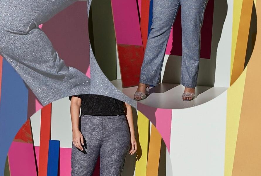Pantalón de Vestir Alicrado, Flexible y Brilloso de Tiro Alto